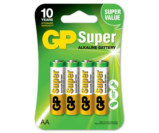 Батарейки алкалиновые GP Super (LR6), 4 шт. | GP Batteries Russia