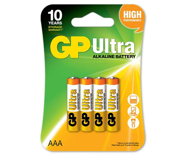 Батарейки алкалиновые GP Ultra AAA 4 шт. (LR03)