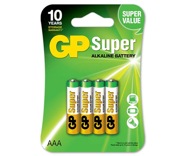 Батарейки алкалиновые GP Super AAA 4 шт. (LR03)